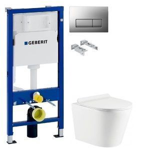Інсталяція Geberit Duofix 458.103.00.1 з клавішею Delta50 хром матовий + Унітаз підвісний Koller Pool Orion Tornado 3.0 OR-0515-RQ3 з сидінням Soft Close