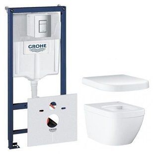 Комплект инсталляция Grohe Rapid SL 38772001 + унитаз подвесной Grohe EURO CERAMIC 3932800H с кришкой Soft Close 39330001