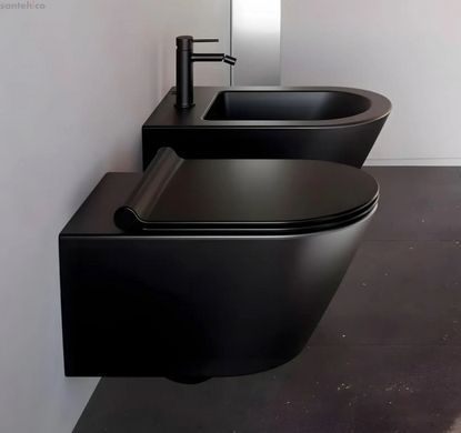 Унитаз подвесной Catalano New Zero Newflush чёрный матовый 1VS55NRNS с сиденьям Soft Close