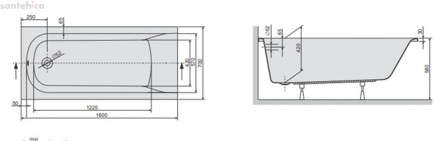Ванна акрилова Devit Harmony 160x70 HAR16070