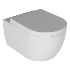 Унитаз подвесной безободочный Quarter Bath Deep с крышкой Standart, белый 70DE03054.00.1_30SCD.01WG