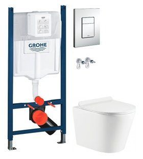 Інсталяція Grohe Rapid SL 38772001 3 в 1 + Унітаз підвісний Koller Pool Orion Tornado 3.0 OR-0515-RQ3 з сидінням Soft Close