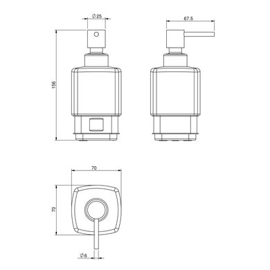 Дозатор для жидкого мыла VOLLE Teo 15-88-121 матовое стекло/хром