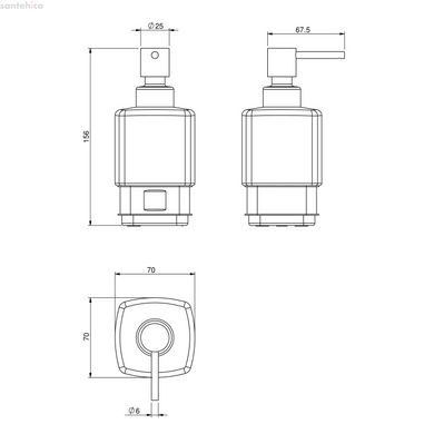 Дозатор для жидкого мыла VOLLE Teo 15-88-121 матовое стекло/хром