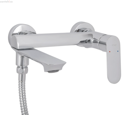Змішувач для ванни Qtap Evia хром QTEVI260CRM47578 з душовим гарнітуром