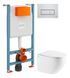 Инсталляция для унитаза VitrA V-Fix Core CC 88-732-5800-01UKR с хромированной клавишей + Унитаз подвесной AquA PooL Origin Round M Vortex Ultra Clean 88OR520T03 с сиденьем Soft Close