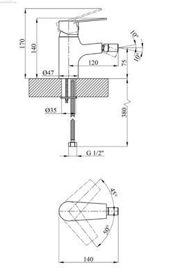 Смеситель для биде Kroner KRM Enzo - C020 хром CV023612