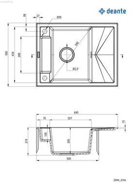 Кухонная мойка Deante Magnetic 64х50 серый металлический ZRM_S11A