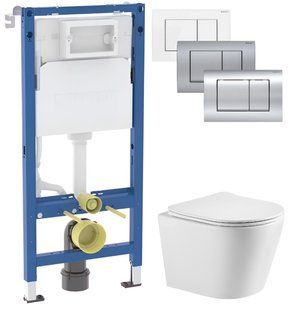 Инсталляция Geberit Duofix 458.103.00.2 с клавишей Delta30 + Унитаз подвесной Imprese Dobry Twist c06802203 с сиденьям Soft Close