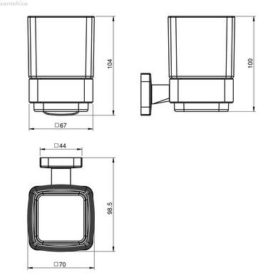 Стакан для ванной VOLLE Teo 15-88-411 матовое стекло/хром
