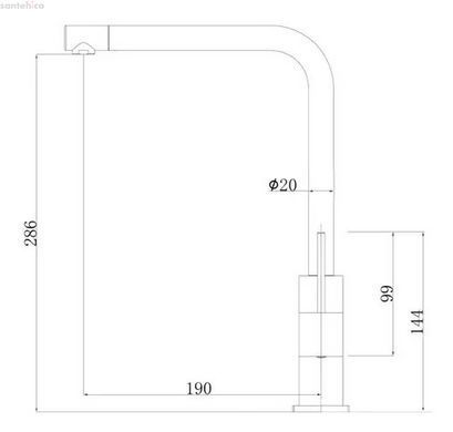 Змішувач для кухні Fabiano FKM 51 SS Inox нержавіюча сталь 8232.401.0765