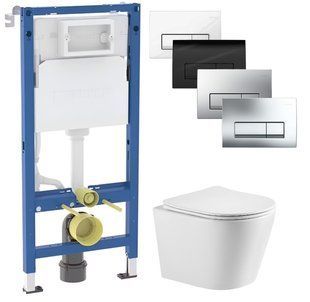 Инсталляция Geberit Duofix 458.103.00.2 с клавишей Delta50 + Унитаз подвесной Imprese Dobry Twist c06802203 с сиденьям Soft Close