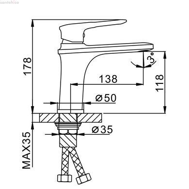 Змішувач для умивальника Frap F1049, білий/хром