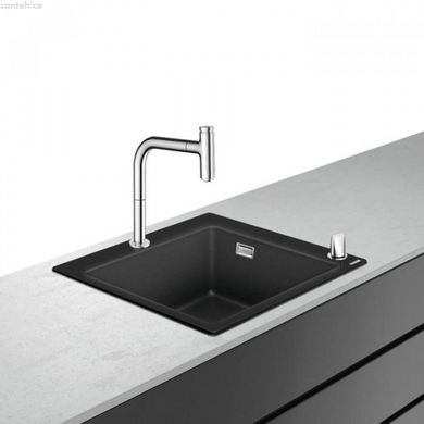 Кухонная мойка Hansgrohe Combi C51-F450-06 56x51 черный матовый 43217000 со смесителем