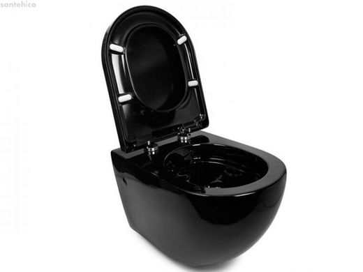 Унітаз підвісний NEWARC Modern Rimless 3823B NEW з сидінням Soft Close дюропласт чорний