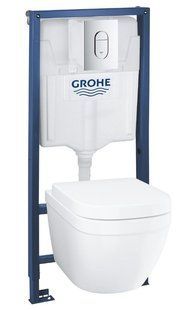 Инсталляция Grohe Rapid SL с клавишей Arena Cosmopolitan и унитазом Solido 39536000