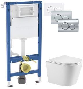 Инсталляция Geberit Duofix 458.103.00.2 с клавишей Delta30 + Унитаз подвесной Imprese Dobry Twist c06802203 с сиденьям Soft Close