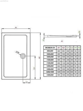 Душовий піддон Radaway Doros D 100x90 SDRD1090-01