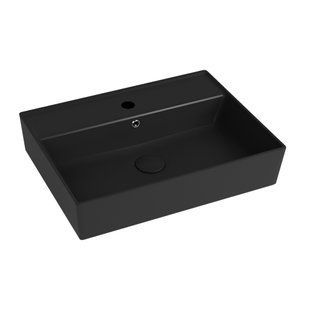 Умывальник подвесной Quarter Bath Cross Line 60x45, черный матовый 70CL23060.01.1.3.01