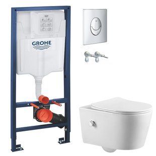 Инсталляция Grohe Rapid SL 38721001 3 в 1 + Унитаз подвесной с функцией биде ASIGNATURA Simple Bend 37852805 с сиденьем Soft Close