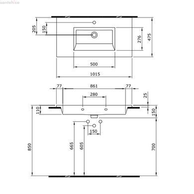Тумба з раковиною Devit Laguna 0022110A 100, антрацит