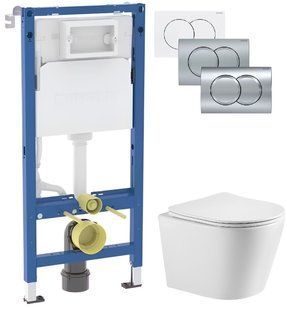 Инсталляция Geberit Duofix 458.103.00.2 с клавишей Delta01 + Унитаз подвесной Imprese Dobry Twist c06802203 с сиденьям Soft Close