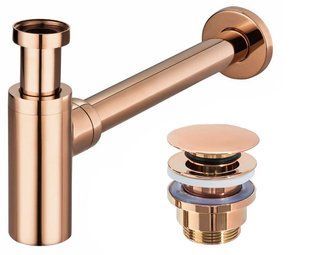 Сифон універсальний для раковини (умивальника) REA ROSE GOLD CLICK-KLAK рожеве золото REA-A8541