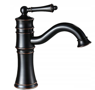 Змішувач для раковини (умивальника) REA VINTAGE OLD BLACK чорний низький REA-B0226