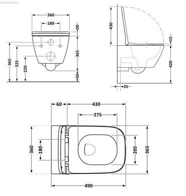 Унитаз подвесной Qtap Robin Ultra Quiet QT13332381АSW с сидениям Soft Close
