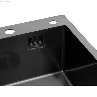Кухонна мийка Kroner KRP Schwarze - 4545HM PVD (3.0/1.0 мм) CV033856