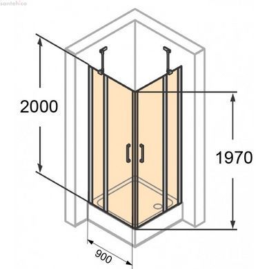 Душова кабіна Huppe Classics 2 90x90 (Профіль - хром, скло - прозоре) C23005.069.321