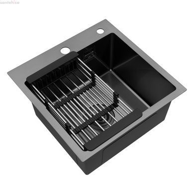 Кухонна мийка Kroner KRP Schwarze - 4545HM PVD (3.0/1.0 мм) CV033856