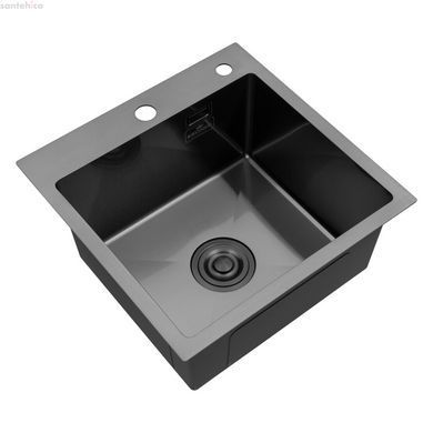 Кухонна мийка Kroner KRP Schwarze - 4545HM PVD (3.0/1.0 мм) CV033856