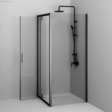 Душевой угол Am.Pm Gem Sqare Pivot 90x90 (Профиль &ndash; черный, стекло &ndash; прозрачное) W90UG-404-9090-BT