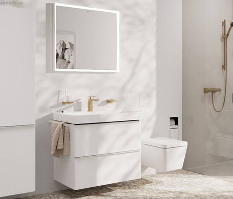 Змішувач для раковини Hansgrohe Tecturis E 110 EcoSmart+ шліфована бронза 73010140 з донним клапаном