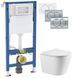 Инсталляция Geberit Duofix 458.103.00.2 с клавишей Delta01 + Унитаз подвесной Imprese Dobry Twist c06802203 с сиденьям Soft Close