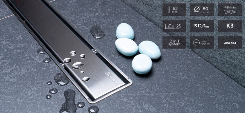 Душовий канал Pestan Primo Compact Line 650 мм 13702510 з решіткою з нержавіючої сталі/під плитку