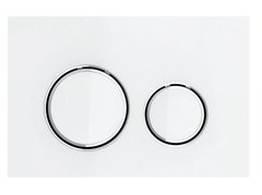 Смывная клавиша Geberit Sigma 21 (стекло белое/корпус и декор. кольца хром) 115.884.SI.1