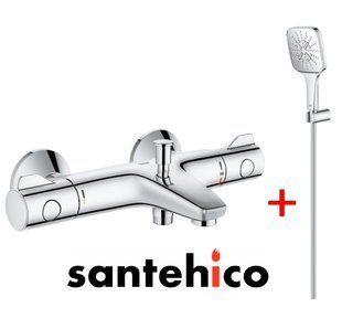 Смеситель для ванны Grohe Grohtherm 800 хром 34567000 + Душевой набор Grohe Rainshower Smartactive Cube 130 3 режима 26589000