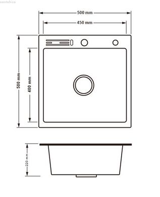 Кухонна мийка Lidz LH5050T Brush 3.0 / 1.0 mm LIDZLH5050TBRU3010
