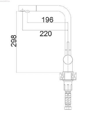 Змішувач для кухні Fabiano FKM 3140 SS Inox нержавіюча сталь 8231.401.0070 під фільтровану воду