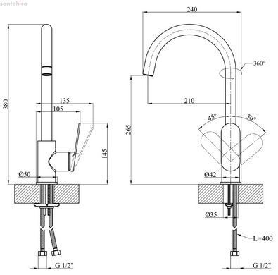 Смеситель для кухни Kroner Element 211512B-0101 хром CV035980