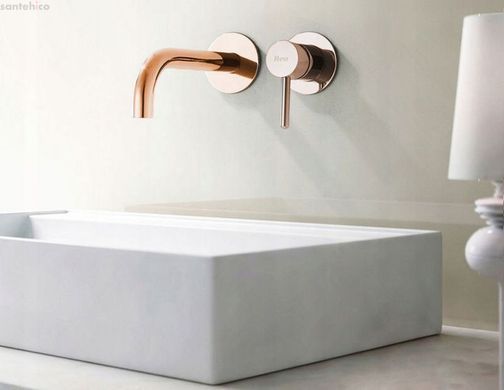 Смеситель для раковины (умывальника) REA LUNGO ROSE GOLD розовое золото скрытого монтажа REA-B8548