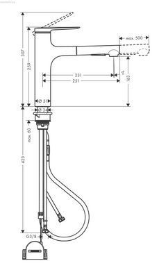 Змішувач для кухні Hansgrohe Zesis M33 чорний матовий 74804670 з витяжним душем
