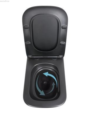 Унітаз підвісний Qtap Tern New Ultra Quiet чорний матовий QT17332303ASMB із сидінням Soft Close