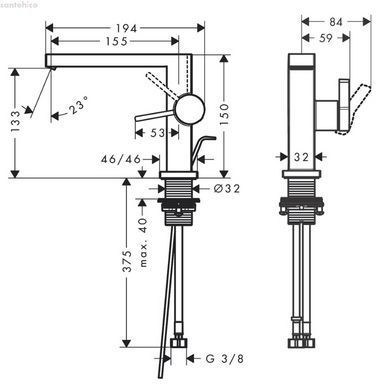 Змішувач для раковини Hansgrohe Tecturis E 110 Fine CoolStart EcoSmart+ чорний матовий 73023670 з донним клапаном