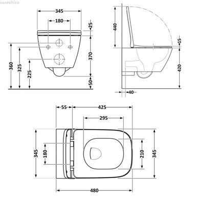 Унітаз підвісний Qtap Tern New Ultra Quiet чорний матовий QT17332303ASMB із сидінням Soft Close