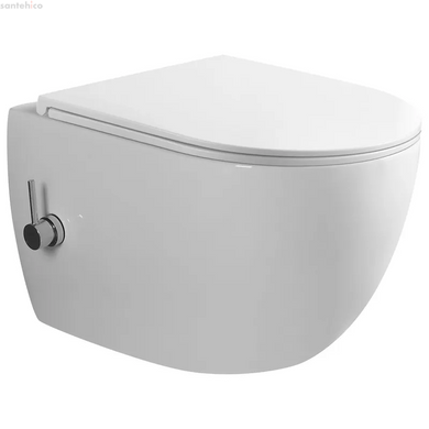 Інсталяція Geberit Duofix 458.103.00.1 з клавішею Delta20 хром матовий + Підвісний унітаз з функцією біде Mixxus Premium Ellipse-1301-R MP6659 з сидінням Soft Close