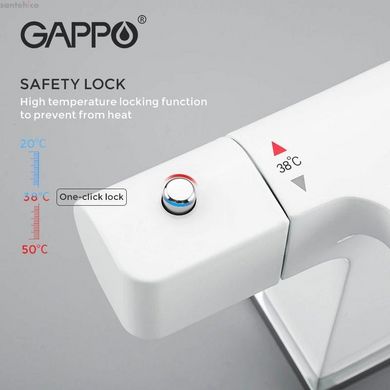 Змішувач для умивальника GAPPO G1007-50, білий/хром