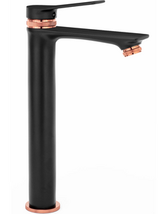 Змішувач для раковини (умивальника) REA VIRAL BLACK ROSE GOLD високий REA-B2026